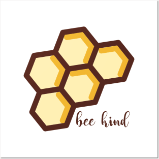 Bee Kind Honey Comb Posters and Art